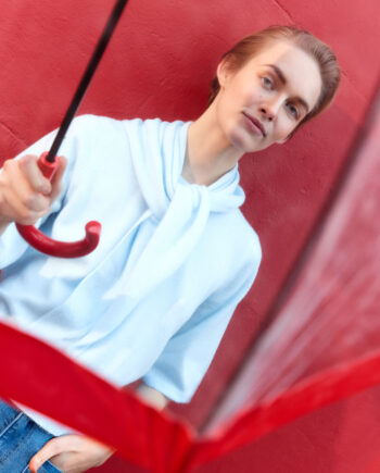 Sadie Scarf Knit Jumper Blue