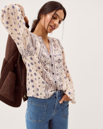 Bonny Print Blouse Ivory