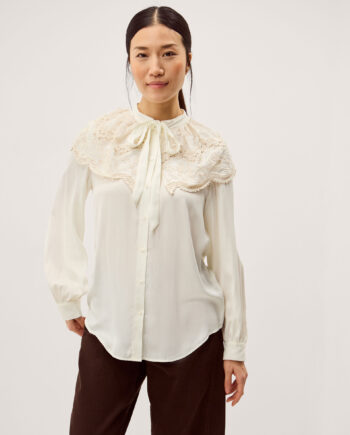 CORA LACE COLLAR BLOUSE IVORY