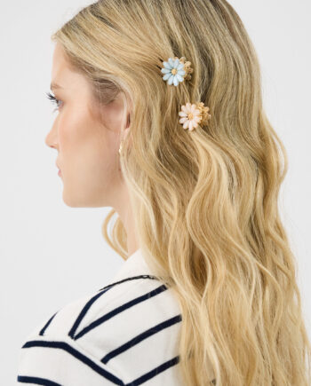 4-PACK MINI GEMSTONE FLOWER CLAW CLIPS