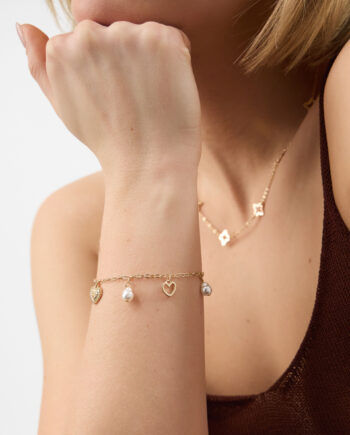 HEART & PEARL CHARM BRACELET
