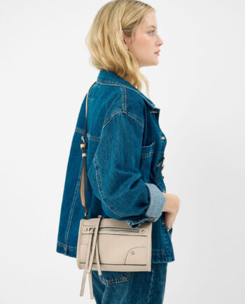 FAUX LEATHER CROSSBODY BAG CREAM