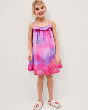 Ombré Seashell Print Sundress Pink
