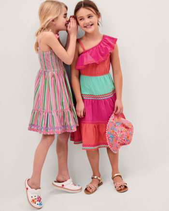 One-Shoulder Colourblock Dress Multi