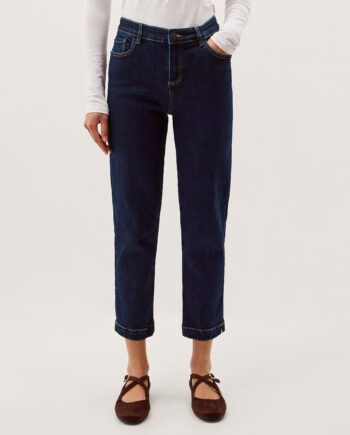 Safaia Straight Cropped Jeans Blue