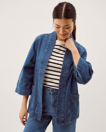 Lorna Kimono Denim Jacket Blue