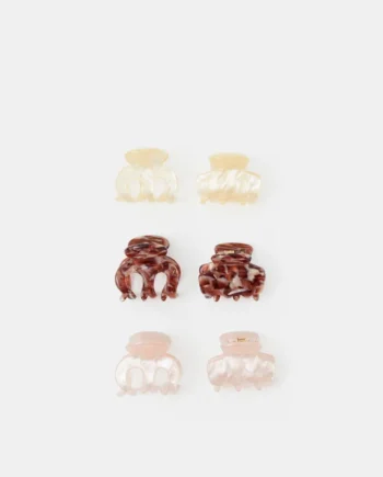6-Pack Mini Marbled Claw Clips