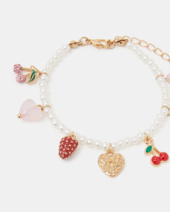 Cherry Charm Pearl Bracelet