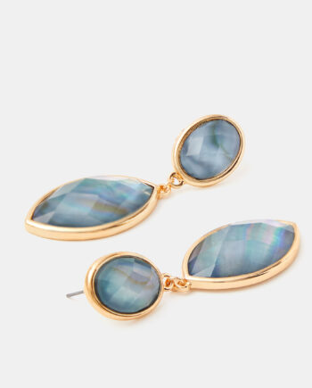 STATEMENT RESIN STONE DROP EARRINGS