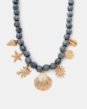 OCEAN CHARM BEAD NECKLACE