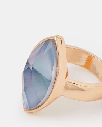 Statement Resin Gemstone Ring Blue
