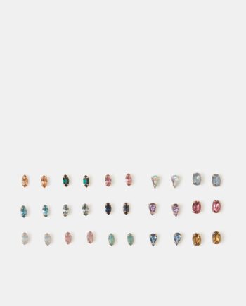15-PACK GEMSTONE MARQUISE STUD EARRINGS