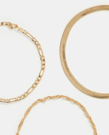 3-PACK DELICATE CHAIN BRACELETS GOLD