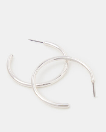 MEDIUM TUBE HOOP EARRINGS SILVER