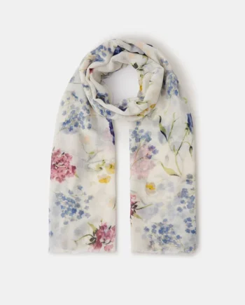 Lightweight Gardenia Print Scarf