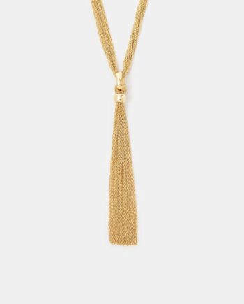Chain Mail Lariat Tassel Necklace