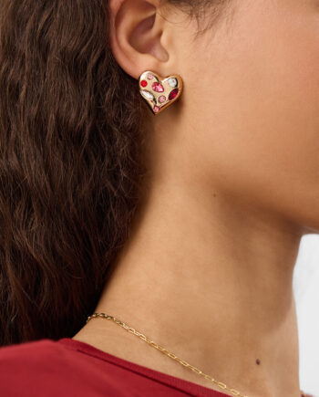 Gemstone Heart Stud Earrings