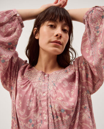 Mandy Paisley Print Blouse Pink