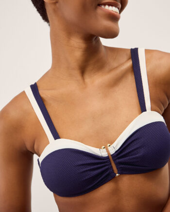 Sabrina Two Tone Bikini Top Blue