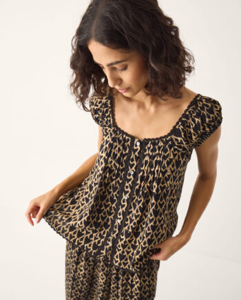 Arti Print Button Top Black