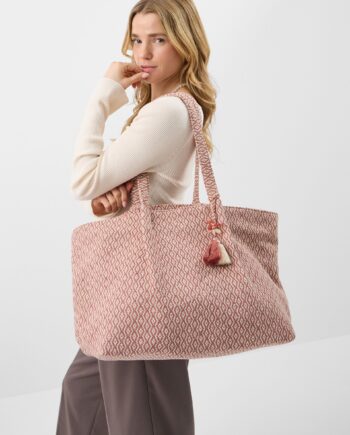 WOVEN AZTEC SHOPPER BAG
