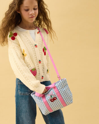 GIRLS MINI CHERRY GINGHAM TOTE BAG