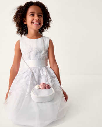 Felicity Floral Embroidered Communion Dress White