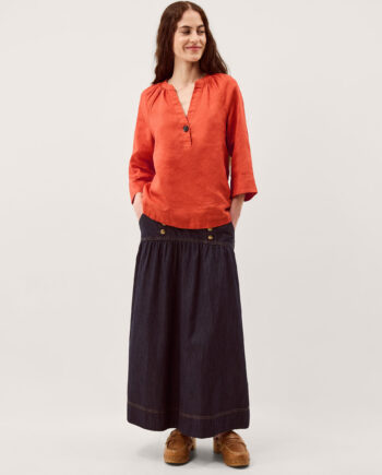 Gianna Linen Top Orange