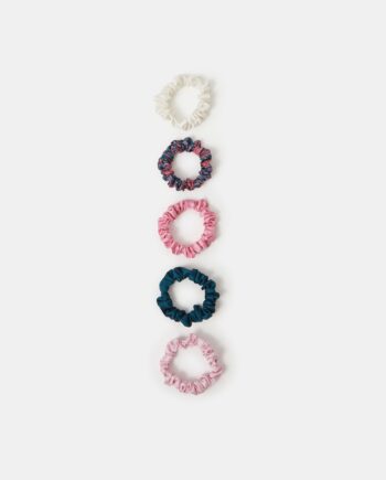 5-PACK SKINNY SATIN HAIR SCRUNCHIES