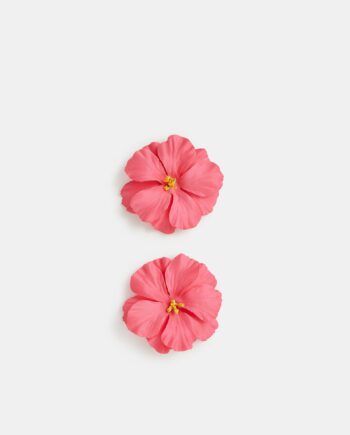 2-PACK HIBISCUS HAIR CLIPS PINK