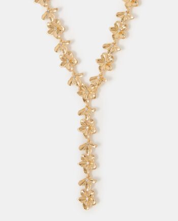 FLOWER LARIAT NECKLACE