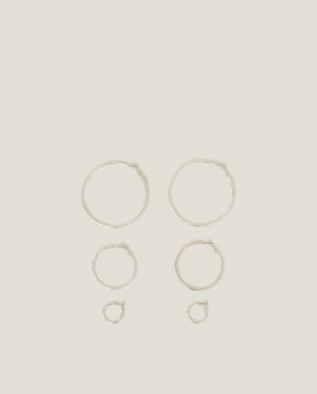 3-PACK HOOP EARRINGS SILVER