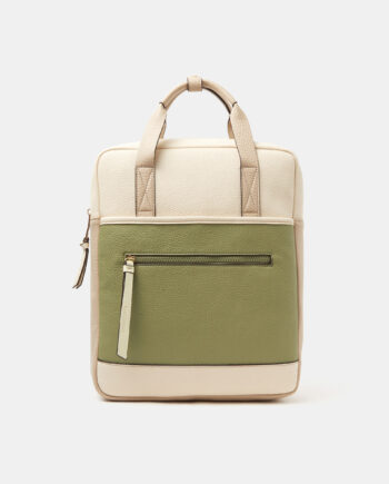 FAUX LEATHER BACKPACK GREEN