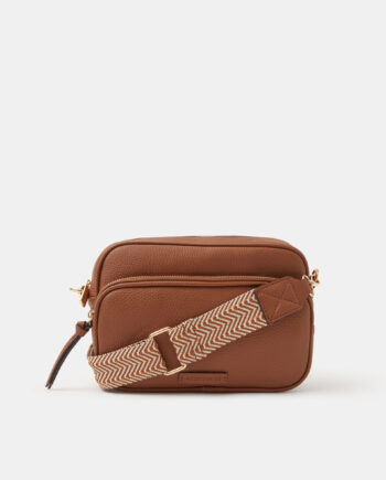 DOUBLE ZIP CAMERA BAG TAN