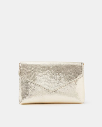 METALLIC ENVELOPE CROSSBODY BAG GOLD
