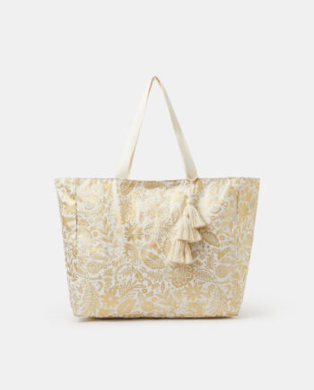 SHIMMER PAISLEY BEACH TOTE BAG