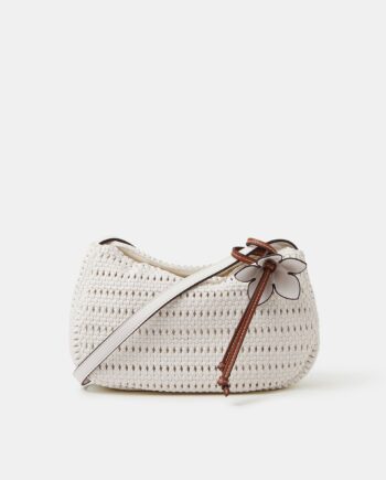 Woven Crossbody Bag White