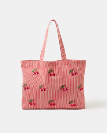 CHERRY STRIPE SHOPPER BAG
