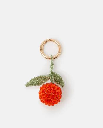 BEADED ORANGE BAG CHARM
