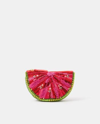 BEADED WATERMELON COIN PURSE