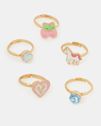 5-PACK GIRLS WESTERN ADJUSTABLE RINGS
