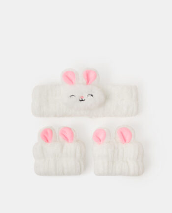 GIRLS FURRY BUNNY WASH BAND SET