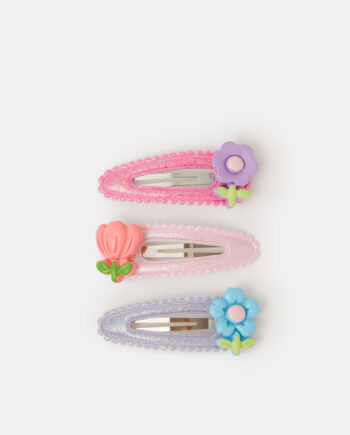 Girls Glitter Flower Hair Clips