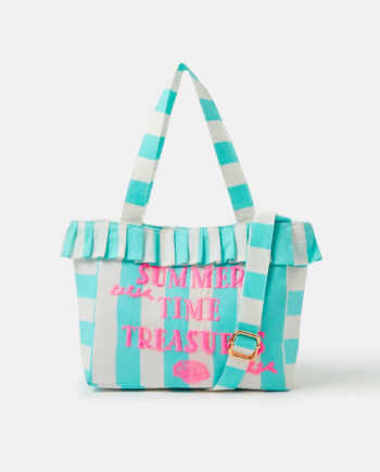 GIRLS SUMMER TIME STRIPE TOTE BAG