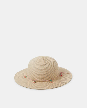 CHERRY CHARM FLOPPY HAT NATURAL
