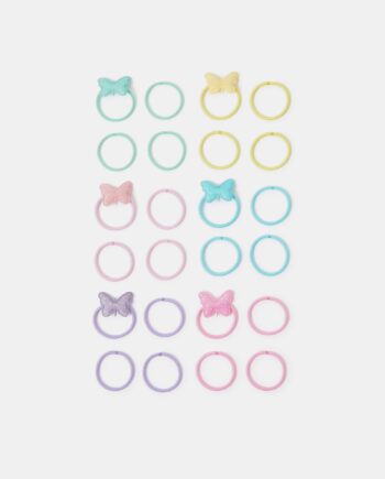 24-PACK GIRLS SPARKLE BUTTERFLY HAIR BANDS
