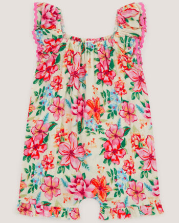 Baby Floral Print Playsuit Ivory