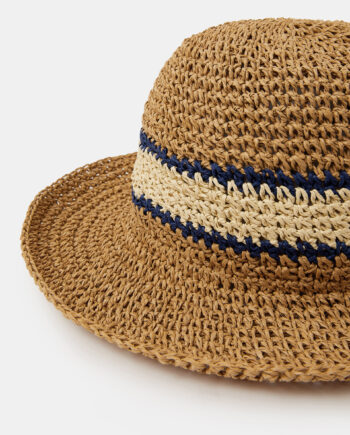 VARSITY STRIPE WOVEN BUCKET HAT