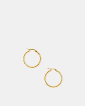 MEDIUM STAINLESS STEEL HOOP EARRINGS