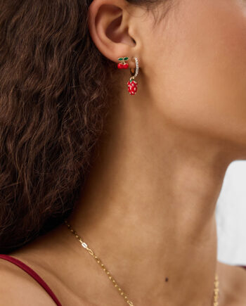 5-PACK CHERRY STUD & HOOP EARRINGS